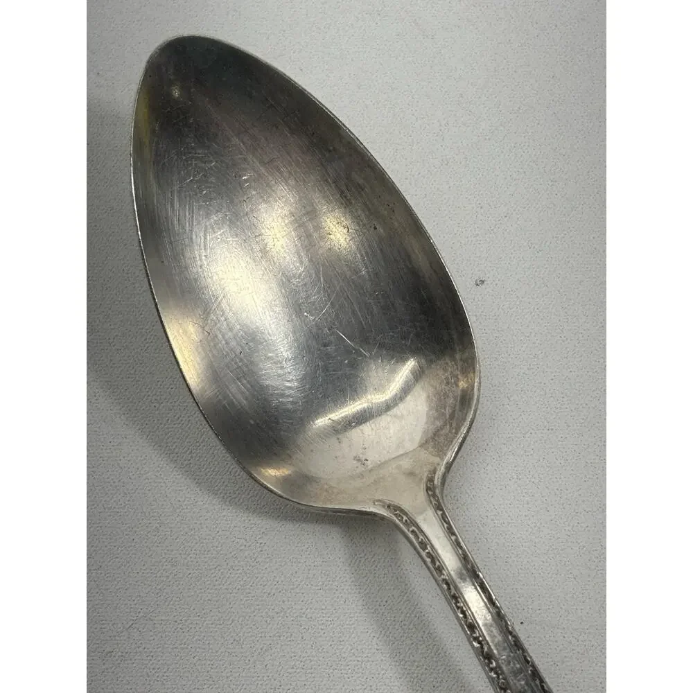 Vintage Wm A Rogers Luxor Plate Silverplate 8.5” Serving Spoon Art Deco